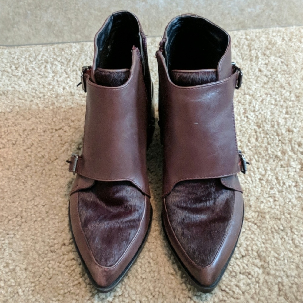 Burgundy booties